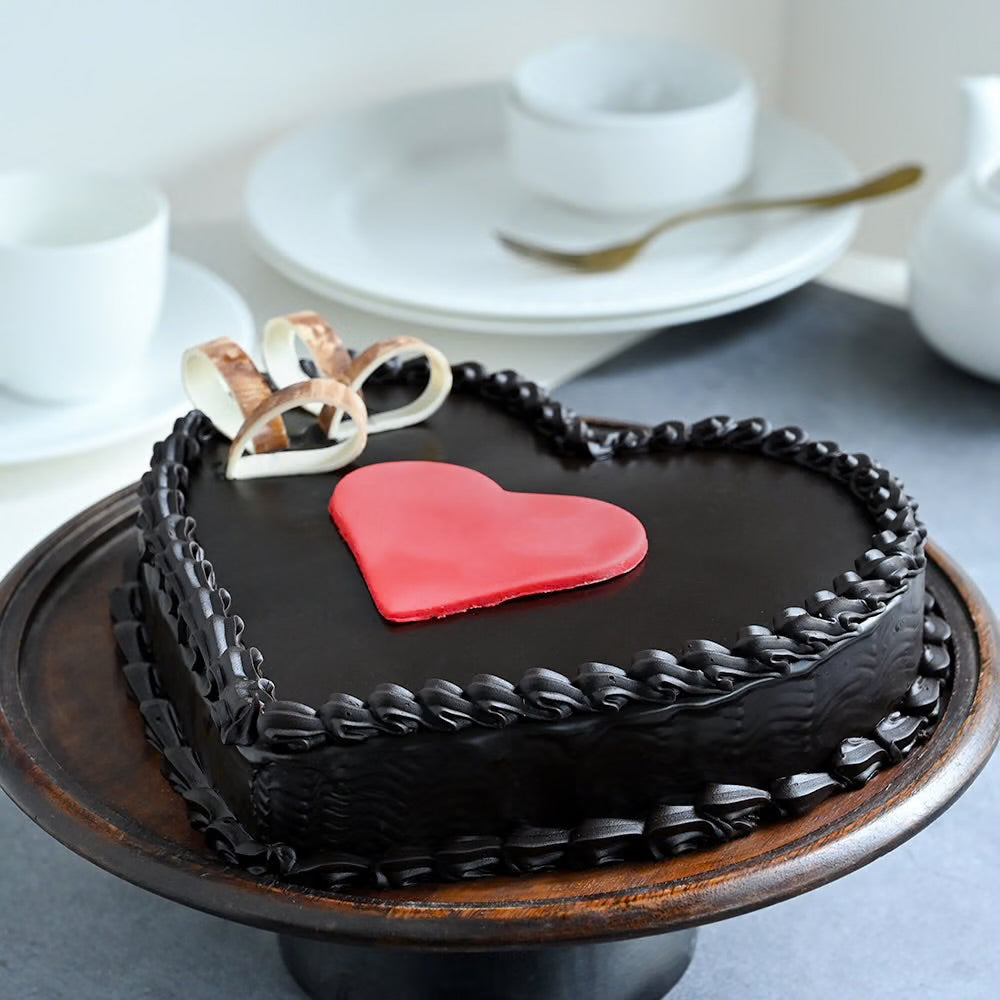 Heart on Heart Chocolate Truffle Cake