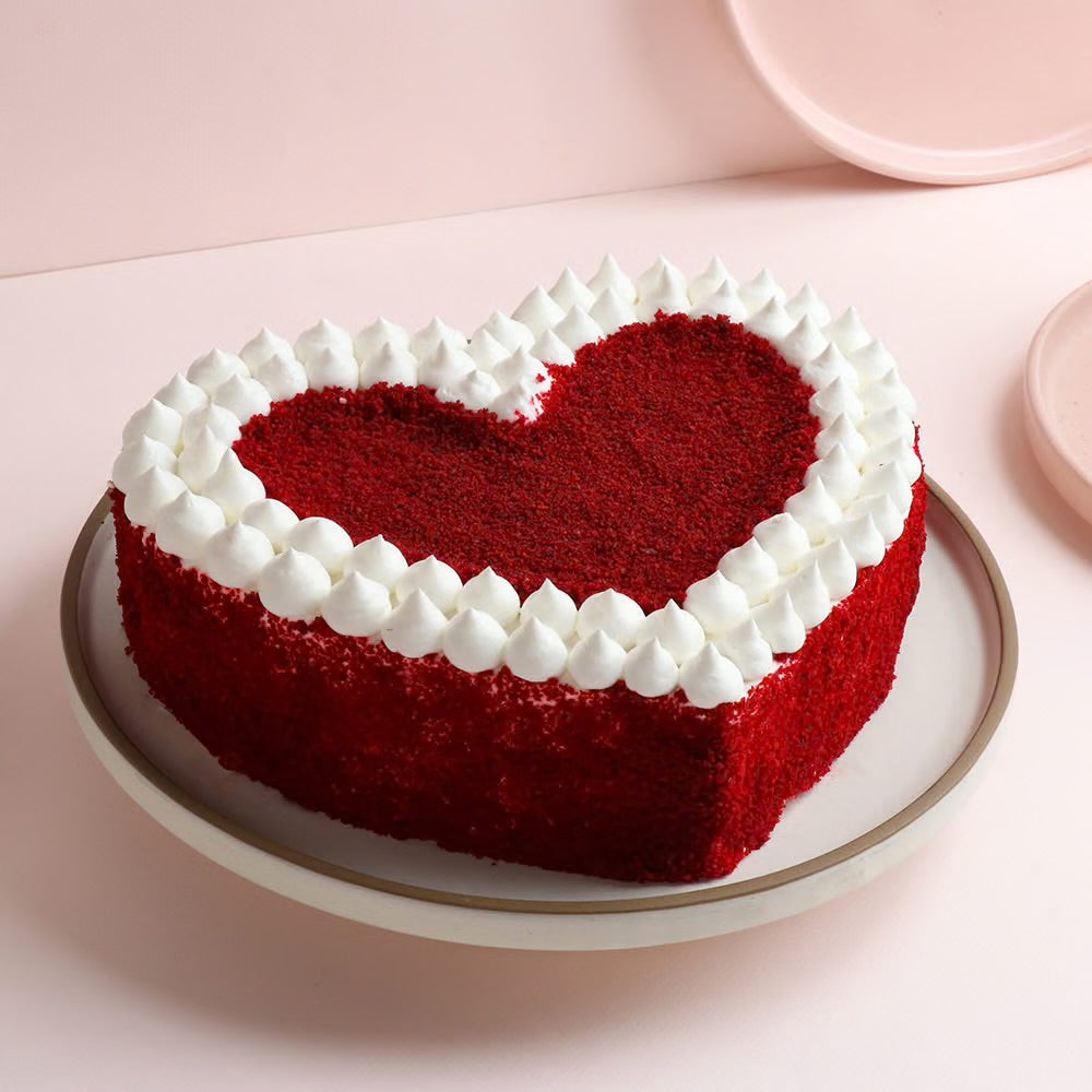 Heart Shape Red Velvet Crumb Cake